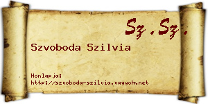 Szvoboda Szilvia névjegykártya